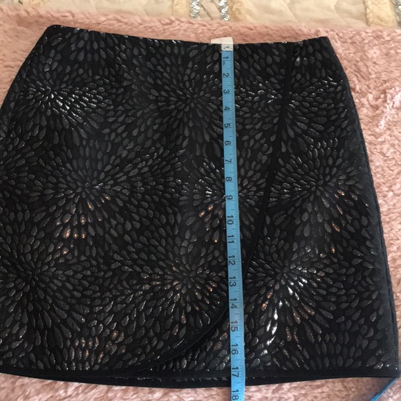 Loft faux wrap mini skirt black 8P starburst - Picture 7 of 8